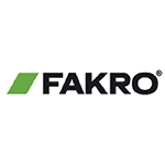 Logotyp marki FAKRO. Producent okien dachowych, schodów strychowych oraz rolet, markiz, żaluzji i zasłon.
