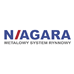 Logotyp metalowych systemów rynnowych Niagara. Rynny i niezbędne elementy dachów.